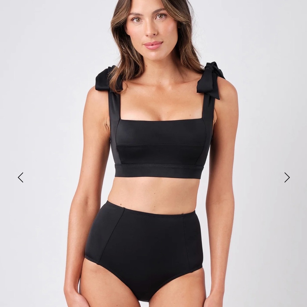 Une Piece Classic Square Neck Bikini Bralette and High Wasted Bikini Bottom